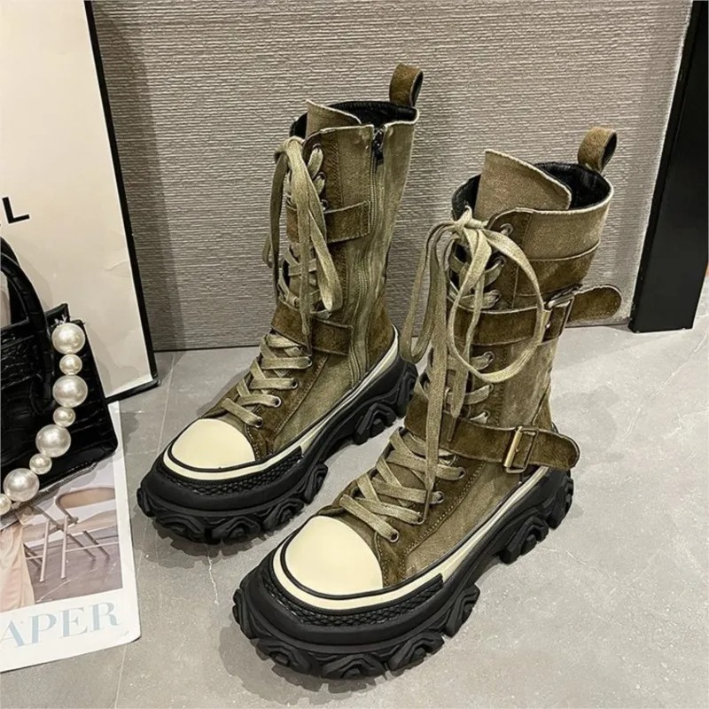 Botas femininas de plataforma  - Sewing Latex avaliação e preço